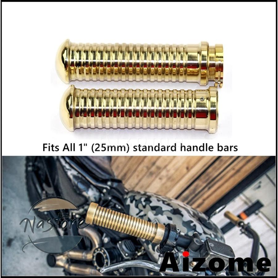 並行輸入品 バイク リップ グリップ ハンドル 真鍮製 1インチ 25mm バー グ フットレスト カスタムパーツ 部品 アクセサリーの画像