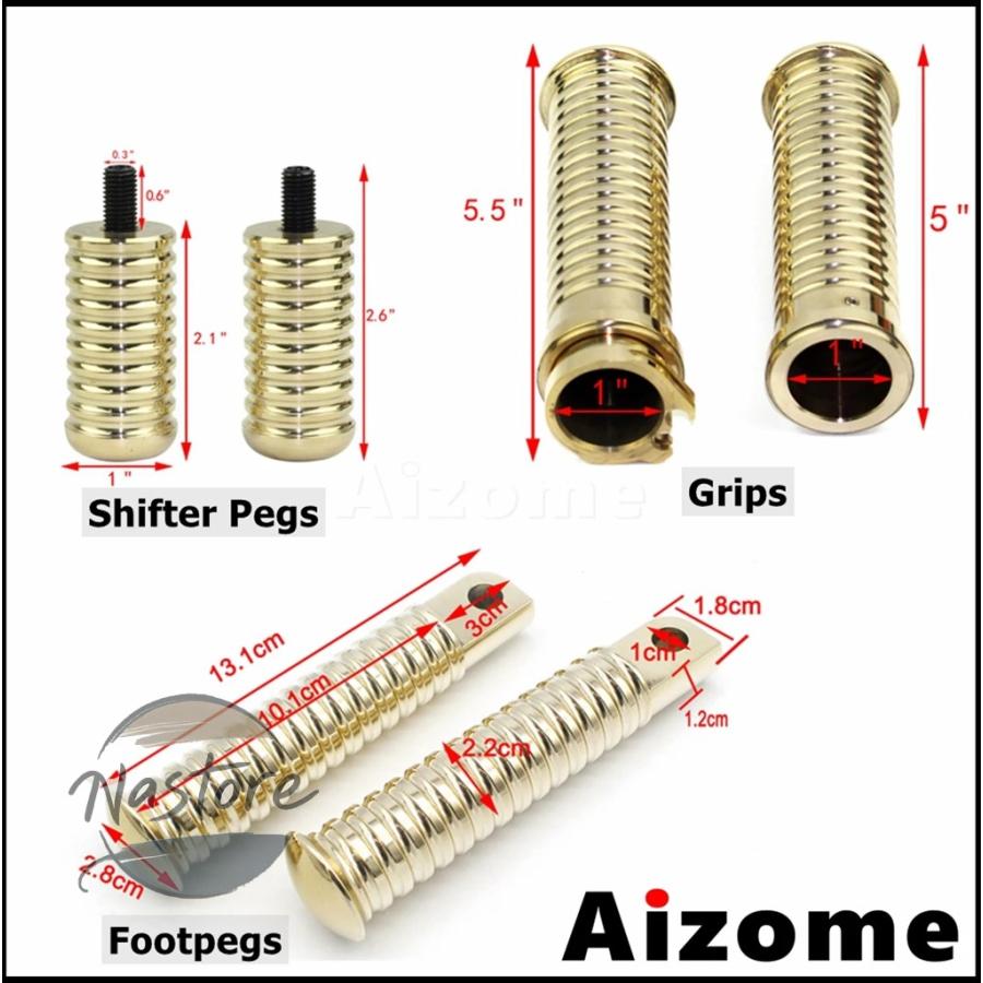 並行輸入品 バイク リップ グリップ ハンドル 真鍮製 1インチ 25mm バー グ フットレスト カスタムパーツ 部品 アクセサリーの画像