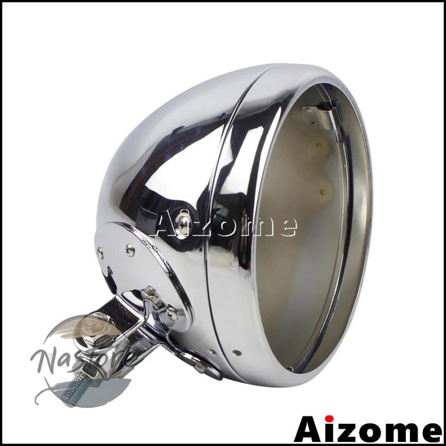 並行輸入品 バイク ヘッドライト カスタム ヘッド ライト ボトムマウント 7 インチ led ランプ電球バケットハウジングハーレー カスタムパーツ_1