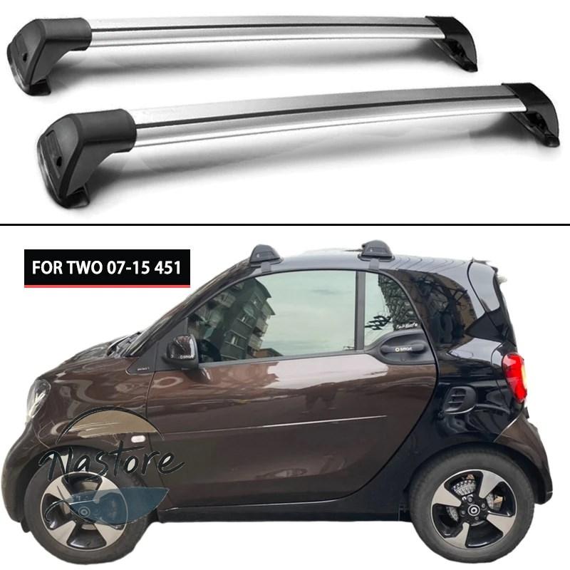 並行輸入品 2 個 メルセデス ベンツ スマート two ドア 2009 2020 451 453 ルーフバー特殊合金ベルトロック撮シャドウ corss ラック 部品 カスタムパーツ_3