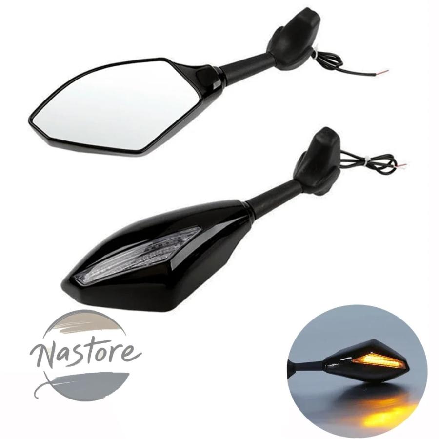 並行輸入品 zx6r カワサキ バイク ミラー led ウィンカー リアビュー サイド ニンジャ 2004 カスタムパーツ 部品 アクセサリーの画像