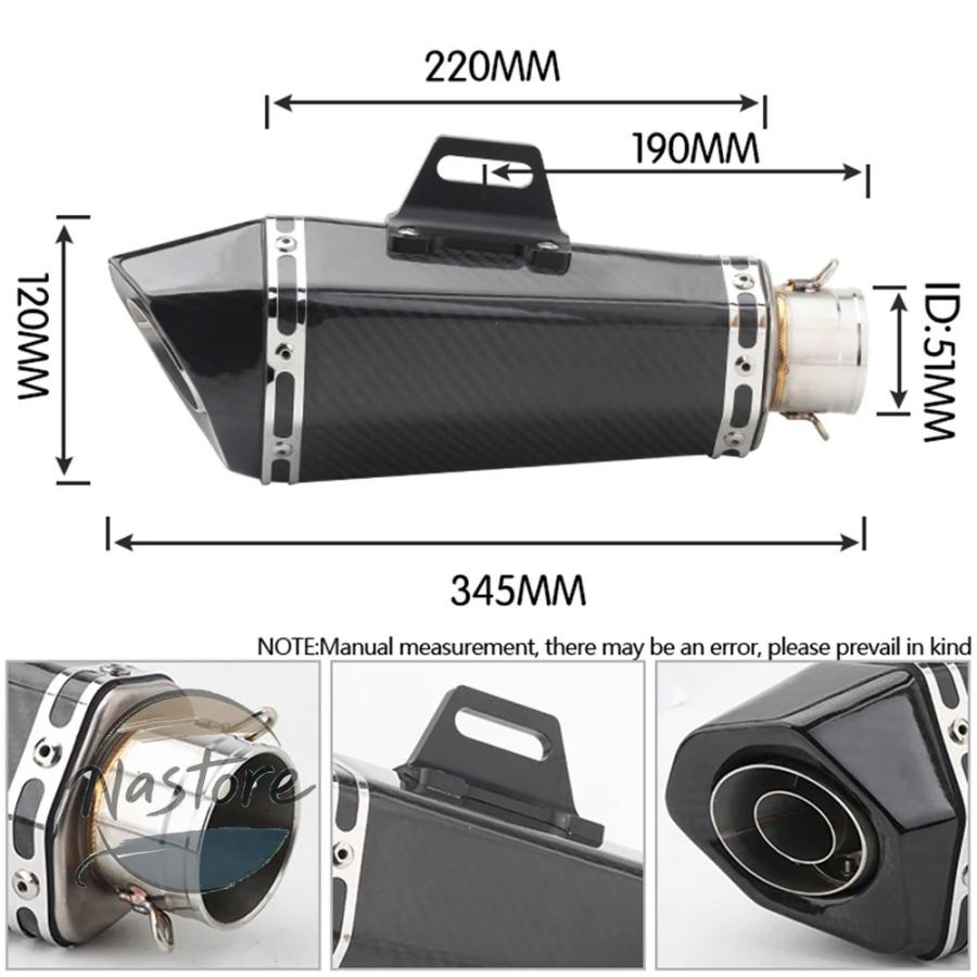 並行輸入品 fz1 バイク マフラー 51mmインレット汎 r6 r15 r3 zx6r zx10 z900 1000 cbr1000 gsxr1000 b10 カスタムパーツ 部品 アクセサリーの画像