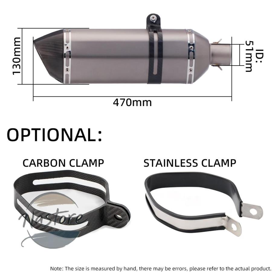 並行輸入品 バイク マフラー カスタム 部品 カスタムパーツ アクセサリー 汎 チタン合金 51mm akエスケープ dbキラー z900 mt07 nk400 ニンジャ250 gsx-s750_5