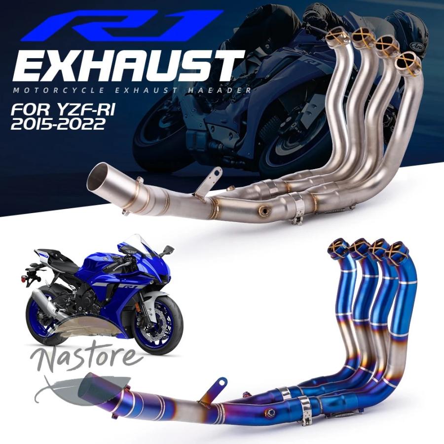 並行輸入品 ヤマハ バイク フロント マフラー アップグレード カスタム r1 60mm yzf-r1 mt10 mt 2015-2019 排気システム ミドルリンクパイプ 部品の画像