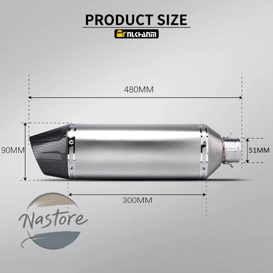 並行輸入品 バイク マフラー 部品 カスタムパーツ アクセサリー r6 mt09 cbr300 cbr400 汎 51mm scステンレスカーボン 排気システム_1