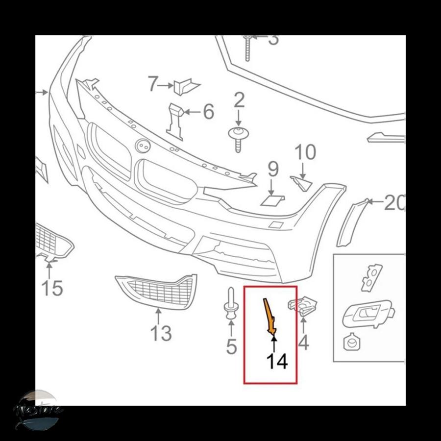 並行輸入品 BMW f80 フロントバンパー グリル m3 f82 f83 m4 51118056599 左 ロア カスタムパーツ 部品 アクセサリーの画像