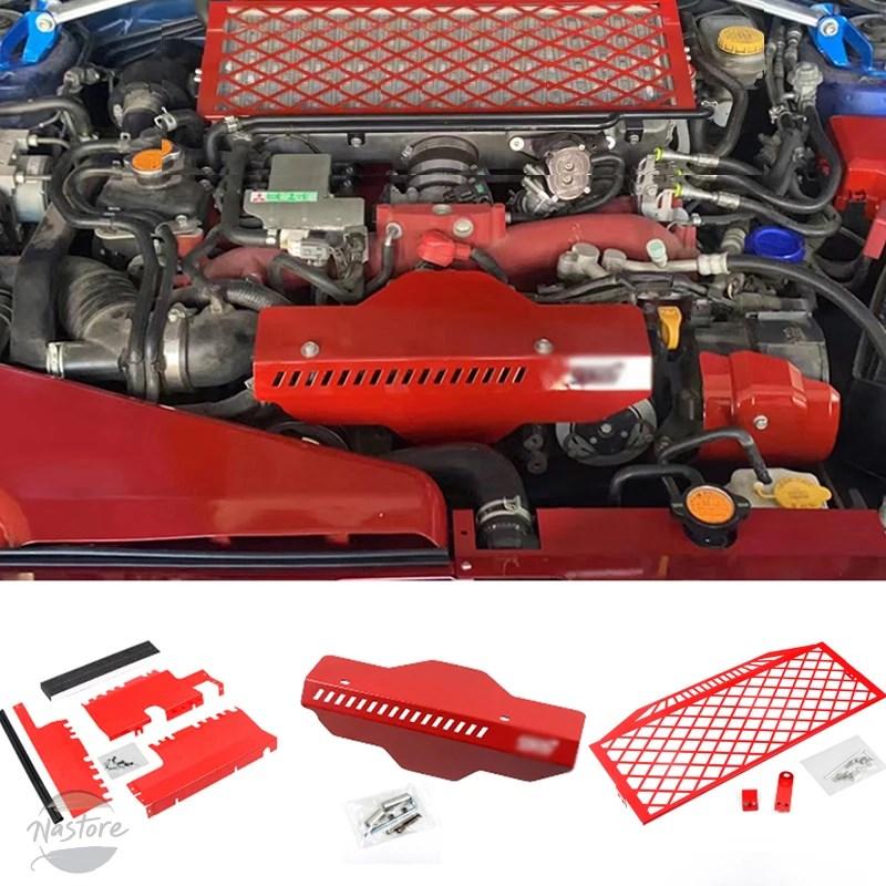 並行輸入品 カバー フロント キット エンジン スバル SUBARU WRX STI 2014-2021 アルミ製 レッド ブラック フード ボンネットの画像