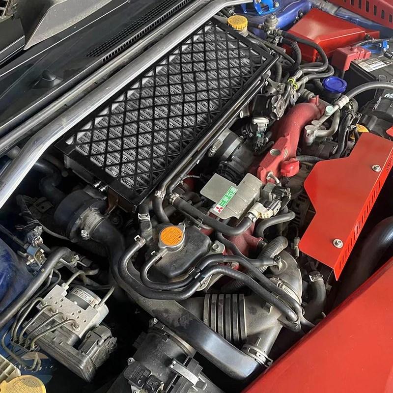 並行輸入品 カバー フロント キット エンジン スバル SUBARU WRX STI 2014-2021 アルミ製 レッド ブラック フード ボンネットの画像