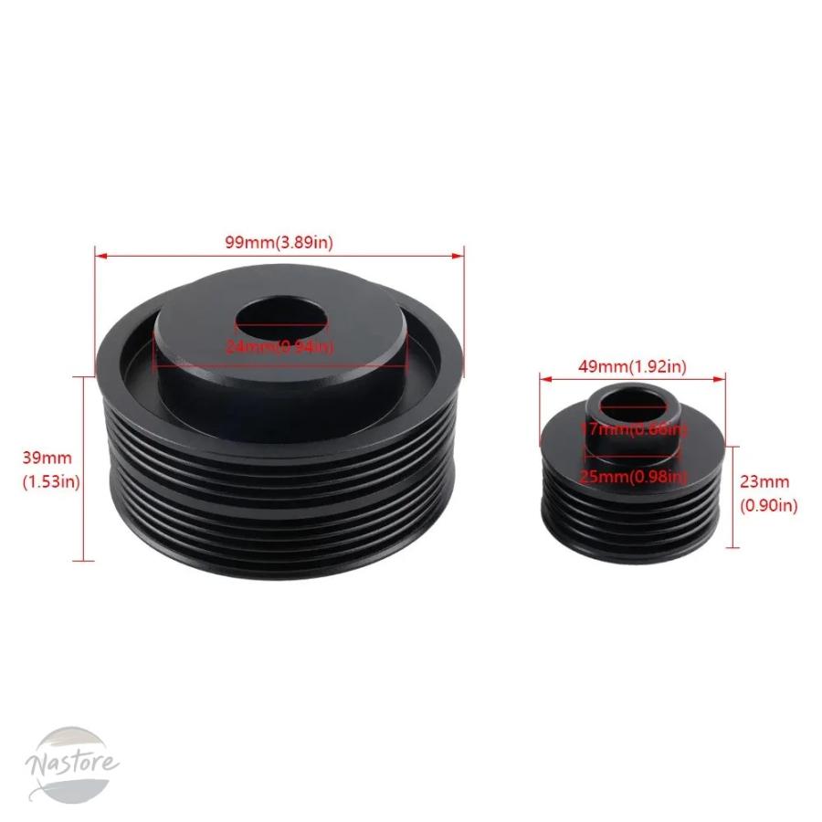 並行輸入品 レーシングアルミ軽量クランクシャフトプーリー スバル SUBARU インプレッサ WRX VER 7/8/9 2.0L 2.5L EJ20 EJ25の画像