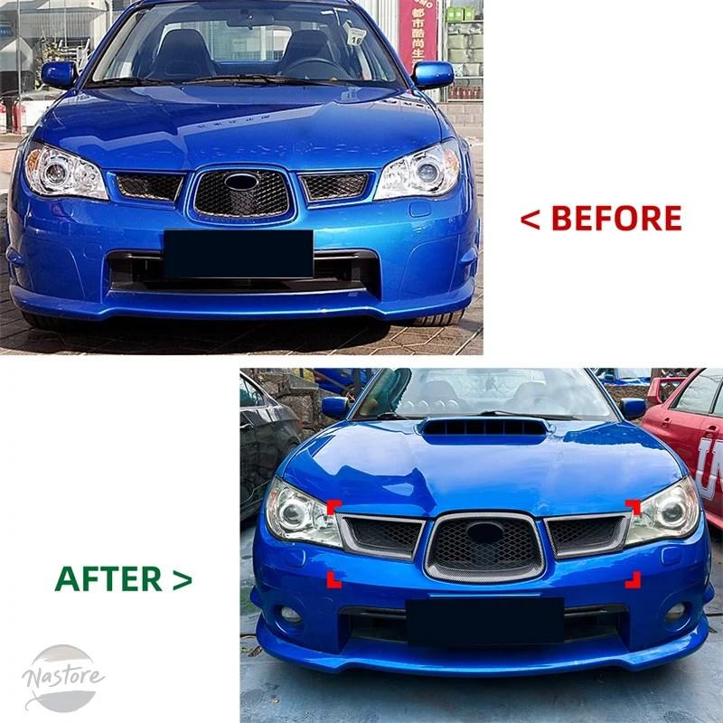 並行輸入品 フロント キット 光沢 黒 3PCS グリルインレットグリルフードメッシュボディチューニング スバル SUBARU インプレッサ GD 9TH