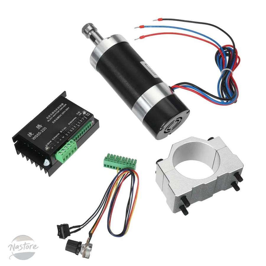 並行輸入品 高速冷却ブラシレススピンドルモーター ER11 チャック 500W スピンドルモーター電源 スピードガバナー 彫刻 DIY_2