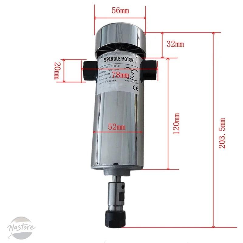並行輸入品 キット 空冷0.8KW DC110V 20000RPM スピンドルモーターER11/チャック800Wスピンドルモーター+電源スピード調速機彫刻_2