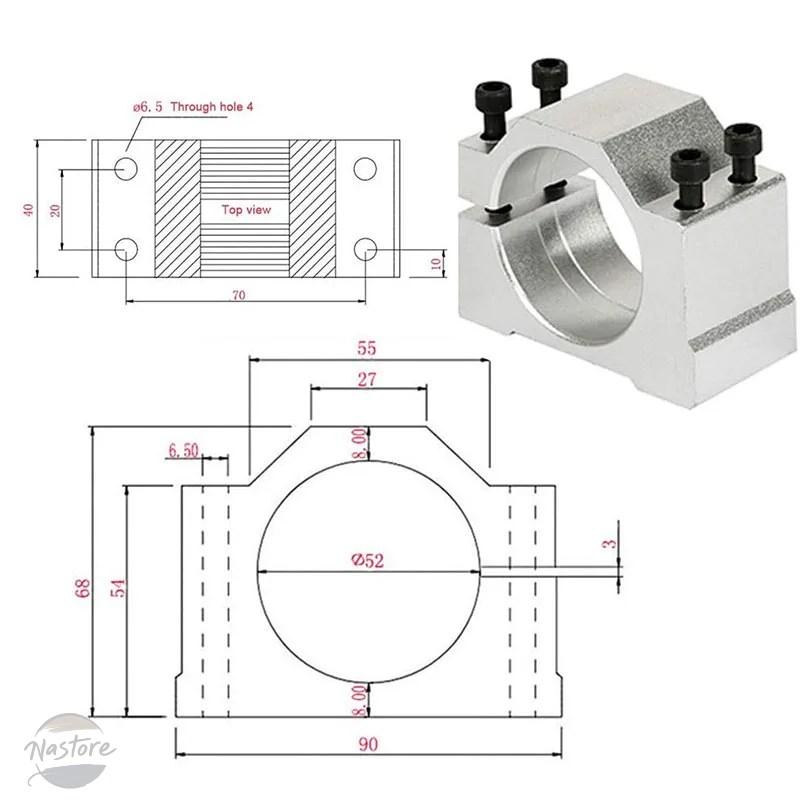 並行輸入品 キット 0.5KW クランプ 空冷式スピンドル 500W スピンドルモーター + ER11 チャック + 電源 スピードガバナー + 52MMの画像