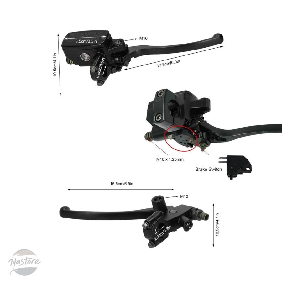 並行輸入品 バイク クラッチ ブレーキ 22mm汎 油圧レバーアセンブリブラック合金 部品 カスタムパーツ アクセサリーの画像