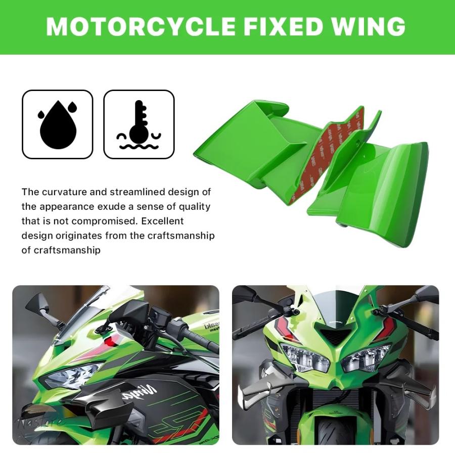 並行輸入品 バイク フロント キット 固定 翼サイドウィングレットエアロダイナミックスポイラーウィングカワサキ カワサキ zx-4r zx4r 部品 カスタムパーツ