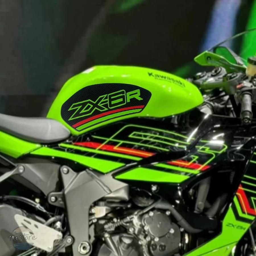 並行輸入品 バイク カワサキ ニンジャ zx-6r サイド燃料タンクパッド 滑り止め ゴム 防水 ステッカー zx6r 2024- 部品 カスタムパーツ アクセサリーの画像