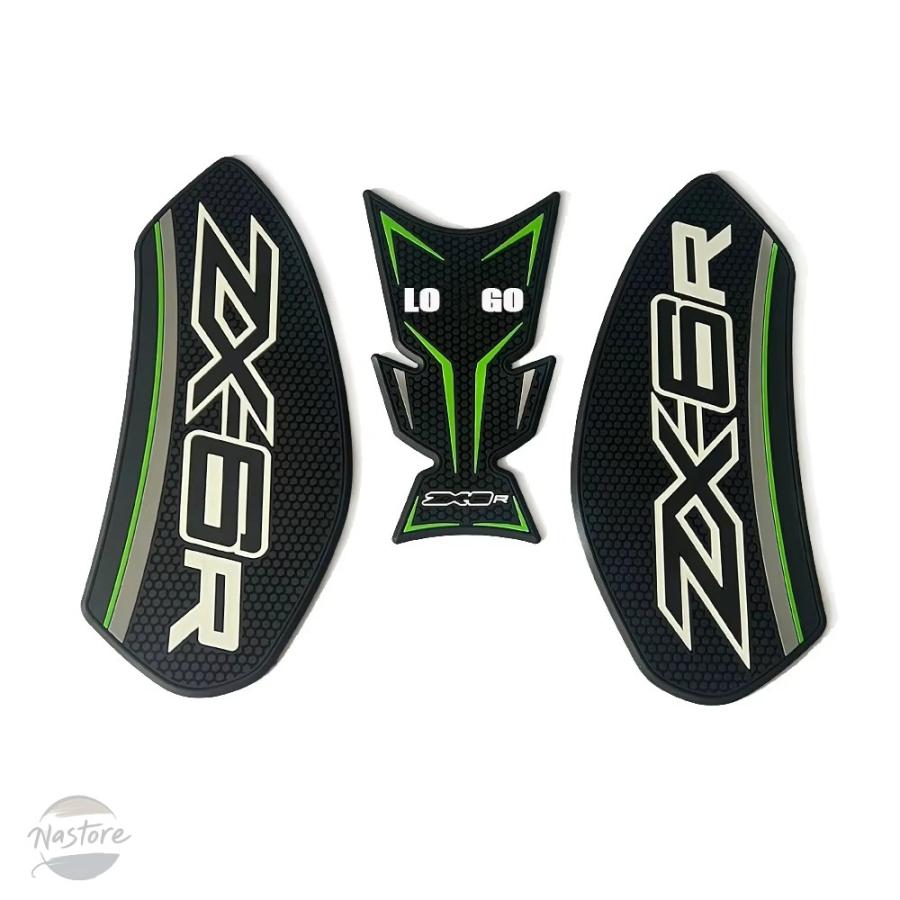 並行輸入品 バイク カワサキ ニンジャ zx-6r サイド燃料タンクパッド 滑り止め ゴム 防水 ステッカー zx6r 2024- 部品 カスタムパーツ アクセサリーの画像