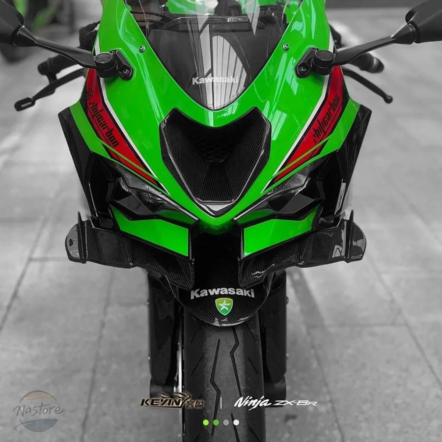 並行輸入品 バイク フロント キット カワサキ zx-6r zx6r 636 2024 ダウンフォース ネイキッド スポイラー 部品 カスタムパーツ アクセサリーの画像