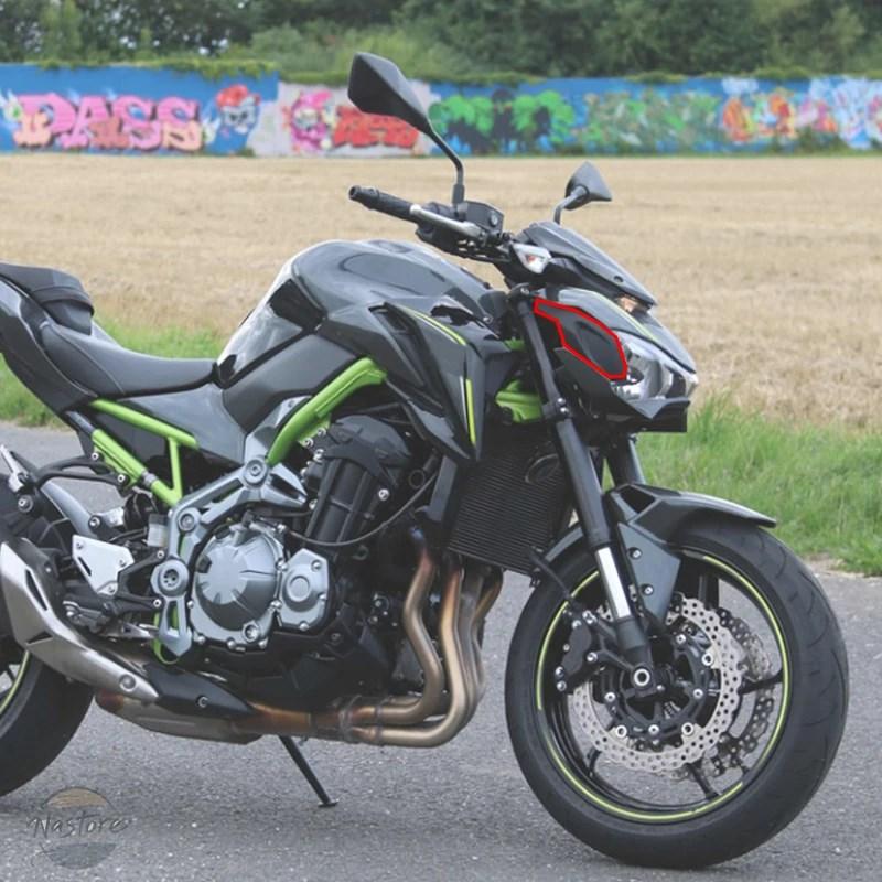 並行輸入品 バイク カバー フロント ヘッド z900 カーボン サイドノーズライトパネルフェアリングインジェクションフィット カワサキ 部品 カスタムパーツの画像