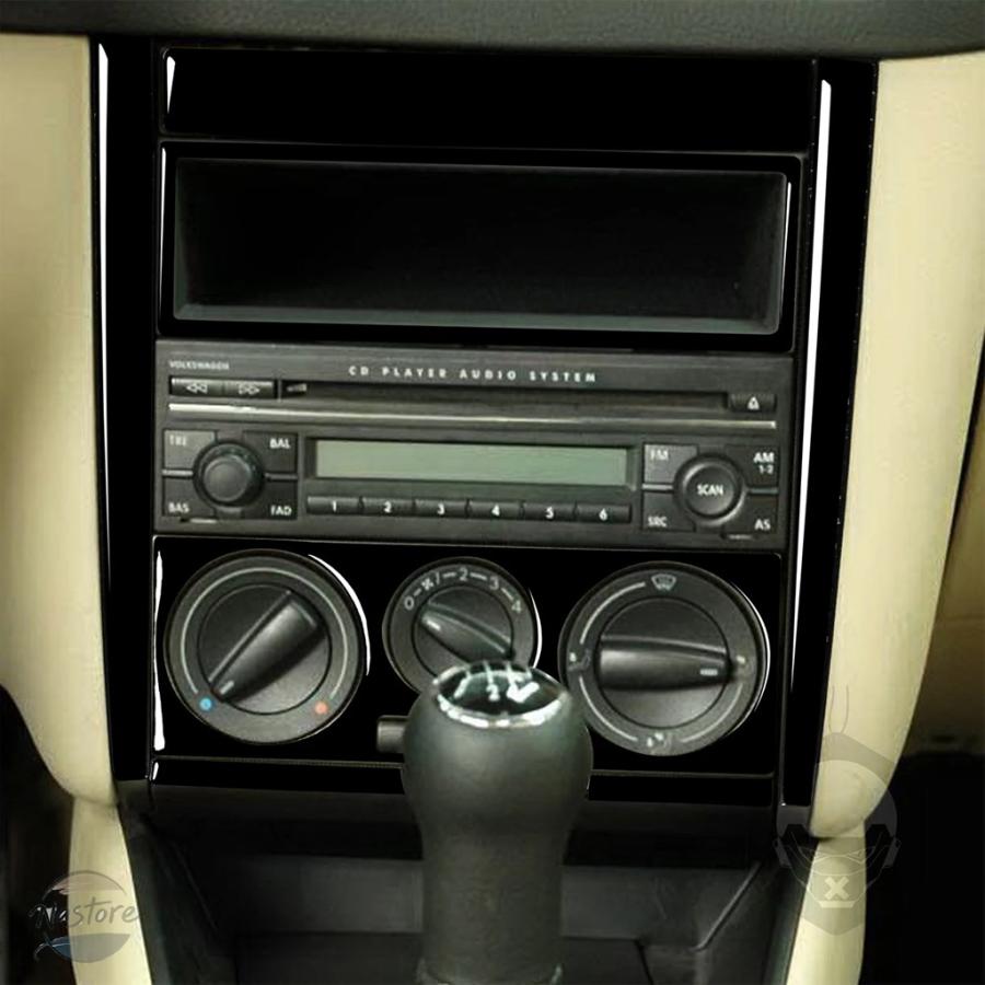 並行輸入品 カバー フォルクスワーゲン VOLKSWAGEN ゴルフ 4 MK4 1999-2004 ピアノブラック セントラルコントロールラジオパネルの画像