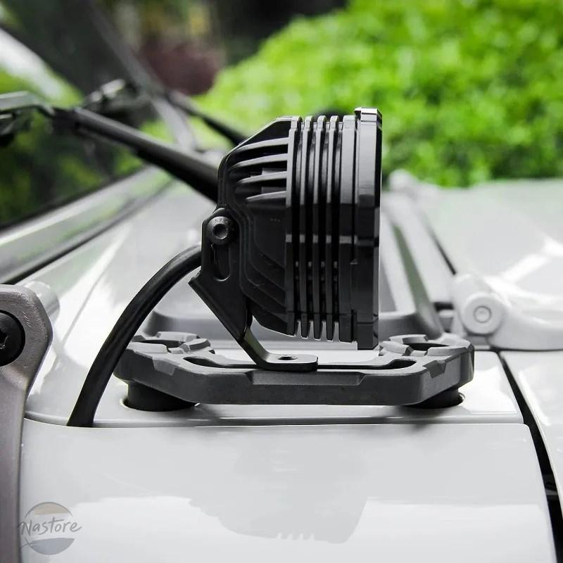 並行輸入品 フロント JT Aピラーガラス JEEP WRANGLER JL/JLU 18-22 GLADI 対応 補助ライト ライトマウントブラケット 1ペアの画像