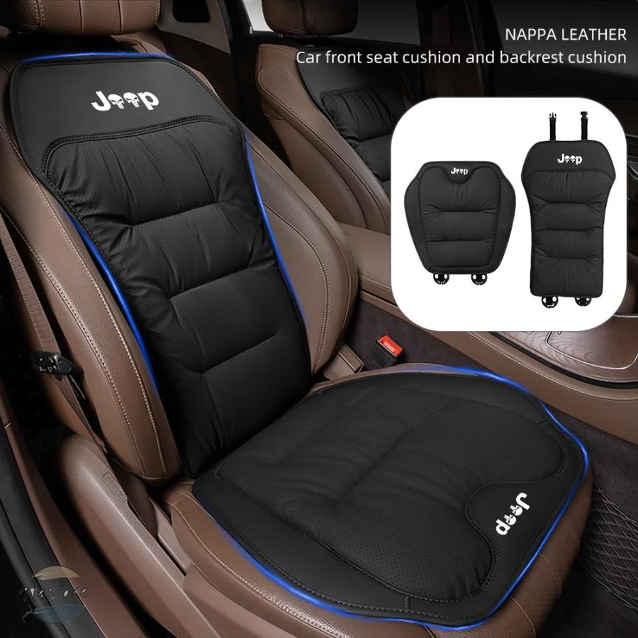 並行輸入品 カバー フロント リア /カーシート PUレザー カーシートクッション チェア パッド ジープ レネゲード コンパス ラングラー JK JLの画像