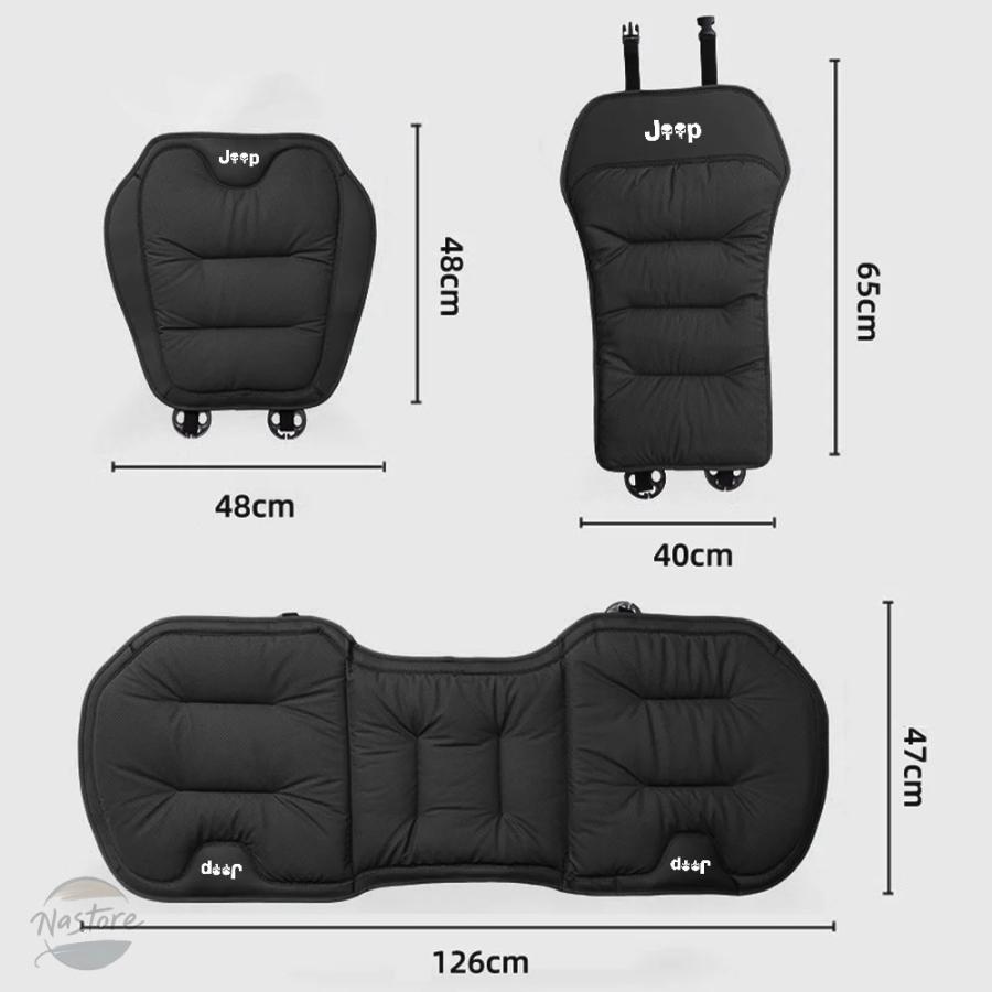 並行輸入品 カバー フロント リア /カーシート PUレザー カーシートクッション チェア パッド ジープ レネゲード コンパス ラングラー JK JLの画像