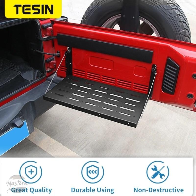 並行輸入品 リア TESIN テールゲートテーブル 折りたたみ式 ドア収納ラック キャリア ブラケット JEEP WRANGLER JK 2007 2008 2009の画像