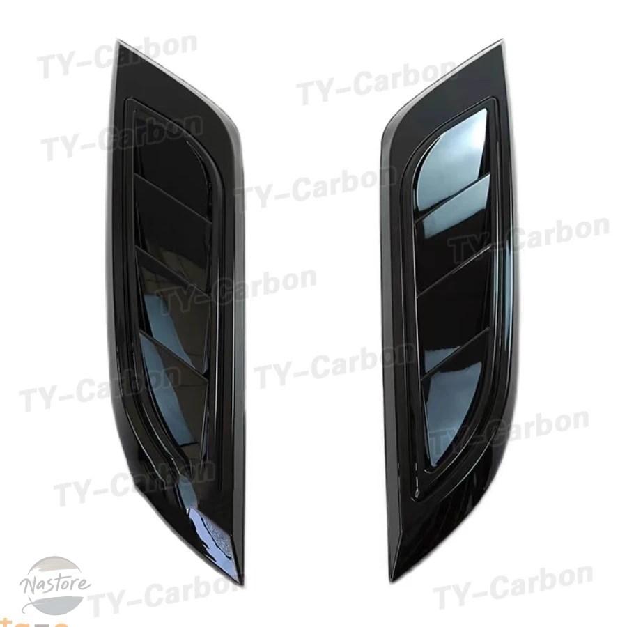 並行輸入品 ランドローバー カバー フロント エンジン ディフェンダー 90 110 2020-2023 ABS ブライトブラック ボンネット フードベントトリムの画像