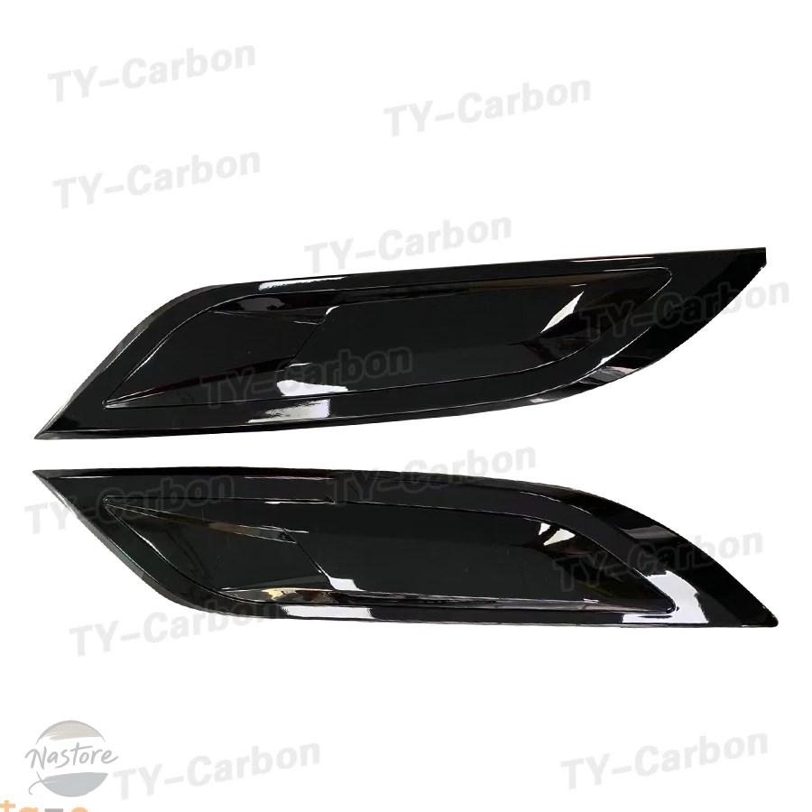並行輸入品 ランドローバー カバー フロント エンジン ディフェンダー 90 110 2020-2023 ABS ブライトブラック ボンネット フードベントトリムの画像