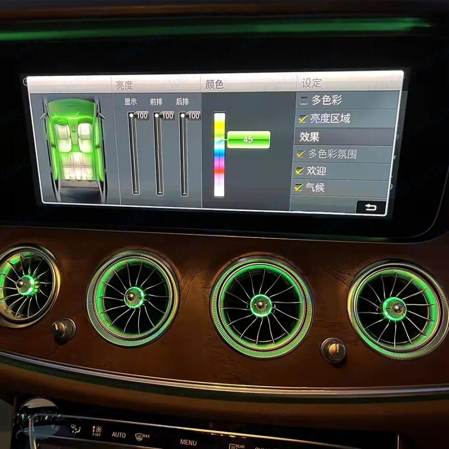並行輸入品 64 色ターボベントムードライトメルセデス ベンツ W213 E クラス E43 E53 E250 車 LED エアアウトレット LNDOOR 装飾ライト_4