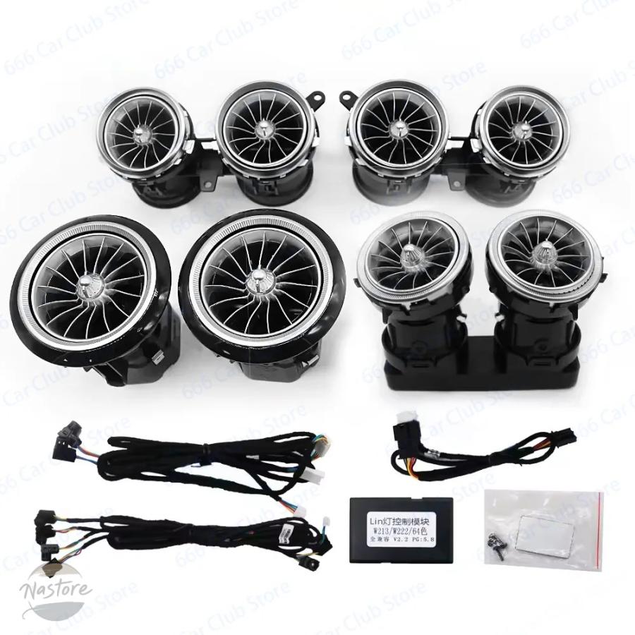 並行輸入品 64 色ターボベントムードライトメルセデス ベンツ W213 E クラス E43 E53 E250 車 LED エアアウトレット LNDOOR 装飾ライト_8