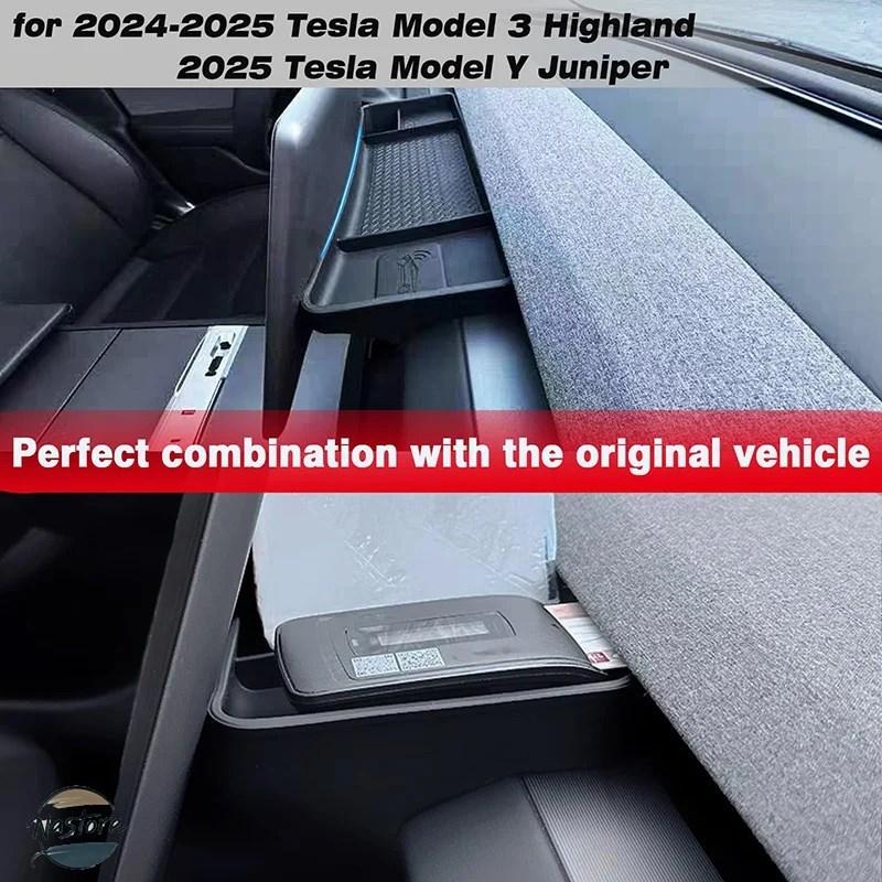並行輸入品 テスラ 取付 モデル3 ハイランド モデルY ジュニパー 2025 センターコンソールオーガナイザー スクリーンリア収納ボックス ダッシュボード ETCの画像