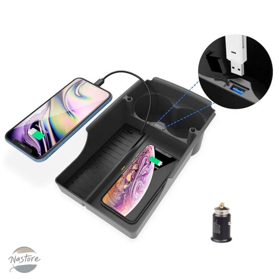 並行輸入品 テスラ モデルS X 携帯電話 ワイヤレスチャージャー センターコンソール カップホルダー 充電パッドの画像