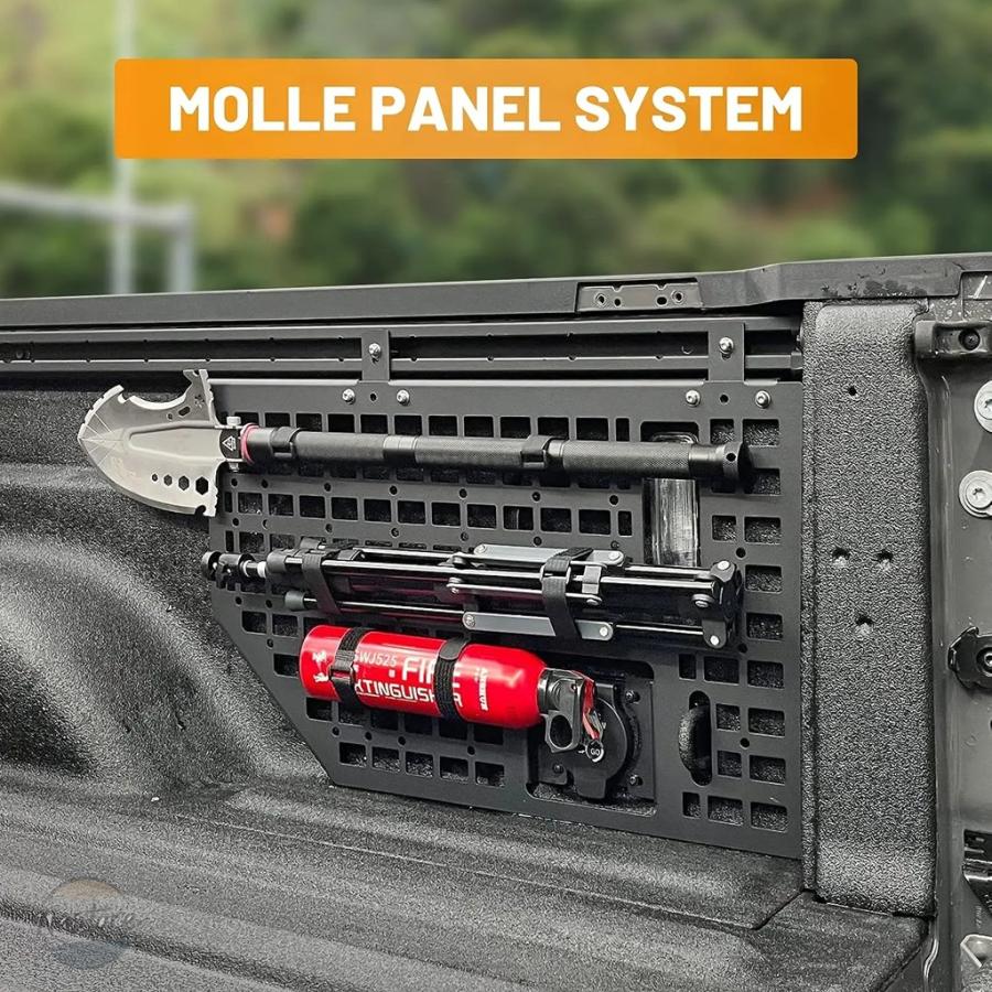並行輸入品 トランクサイドベッドMOLLEパネルカーゴ収納ラックオーガナイザーツールハンギングボード 2019-2023ジープグラディエーターJT用の画像