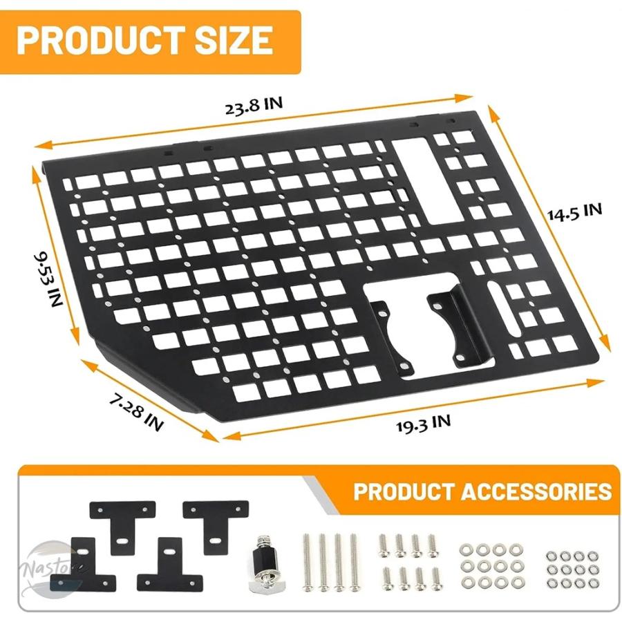 並行輸入品 トランクサイドベッドMOLLEパネルカーゴ収納ラックオーガナイザーツールハンギングボード 2019-2023ジープグラディエーターJT用の画像