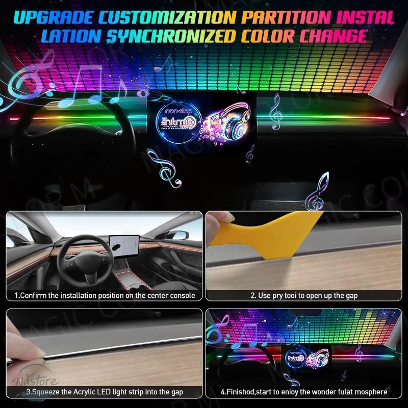 並行輸入品 ユニバーサルカーインテリアLEDアンビエントライト，usbアプリ，rgbリモートコントロール，アクリルガイドファイバー，ダイナミックボールランプ，12v