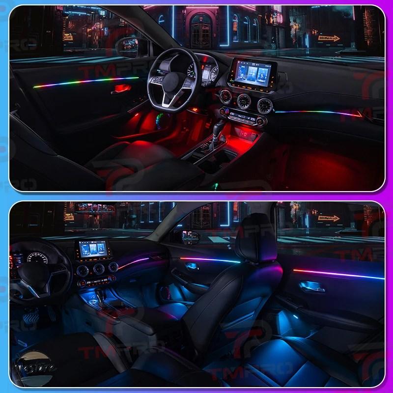 並行輸入品 ユニバーサルシンフォニーカー LED アンビエントライト 64 RGB カラー車内アクリルライトガイド装飾雰囲気ライト 19/23/インチ 1の画像