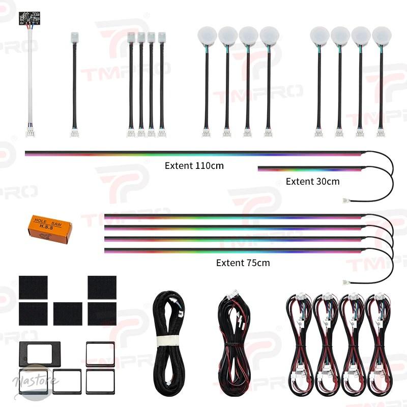 並行輸入品 ユニバーサルシンフォニーカー LED アンビエントライト 64 RGB カラー車内アクリルライトガイド装飾雰囲気ライト 19/23/インチ 1の画像