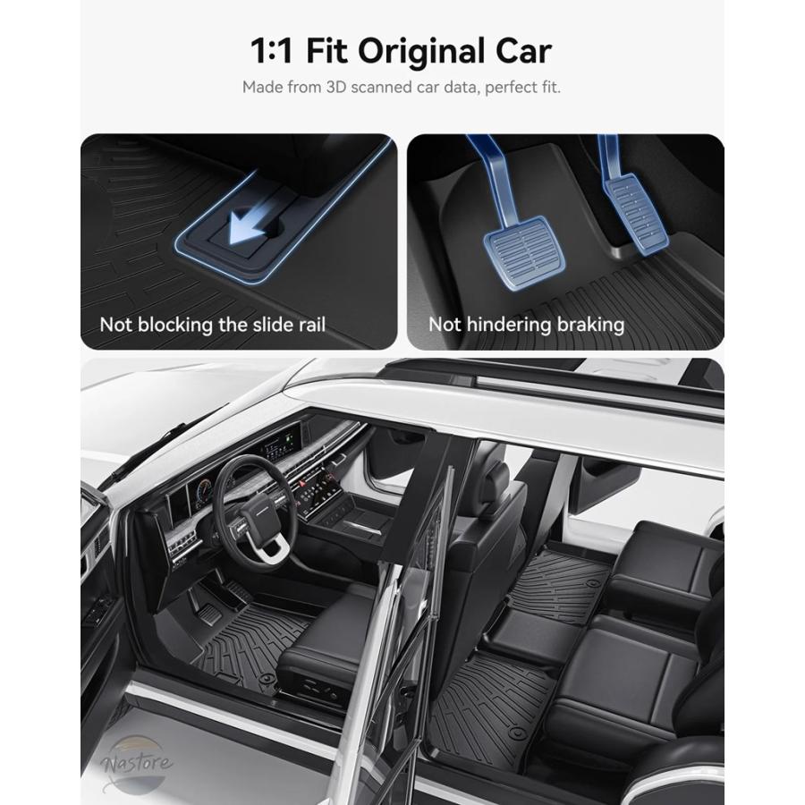 並行輸入品 YZ TPE フロアマット 2024 サンタ FE MX5 6/7 席車のトランクマット荷物マット TPE 防水アンチスリップセットフロアライナーマット_5