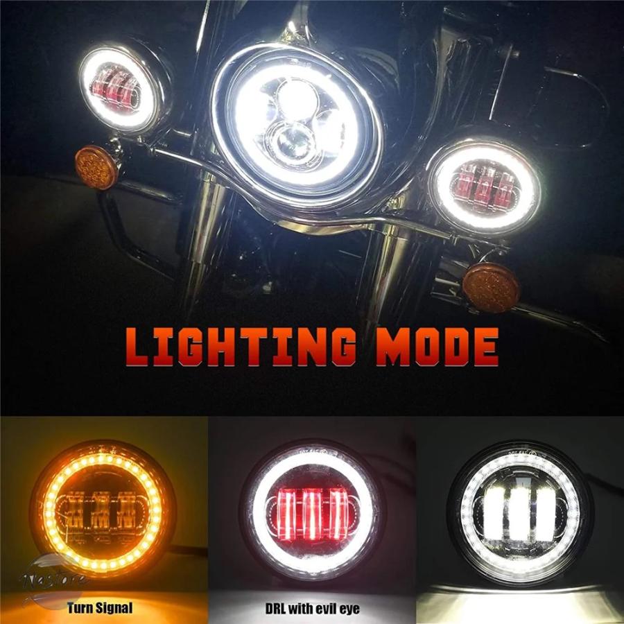 並行輸入品 バイク ヘッドライト ハーレーツーリングロード 7インチラウンドled カスタムパーツ 部品 アクセサリーの画像