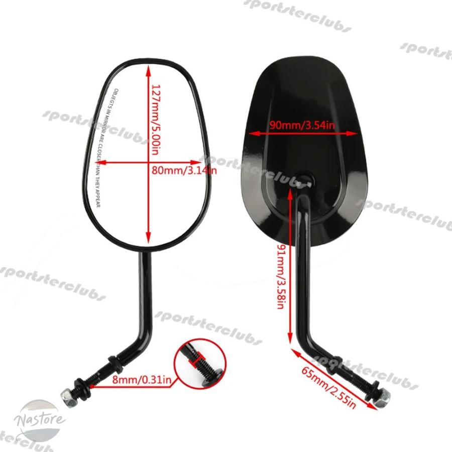 並行輸入品 xl1200 ミラー 8mmロングステムリアビュー ハーレー