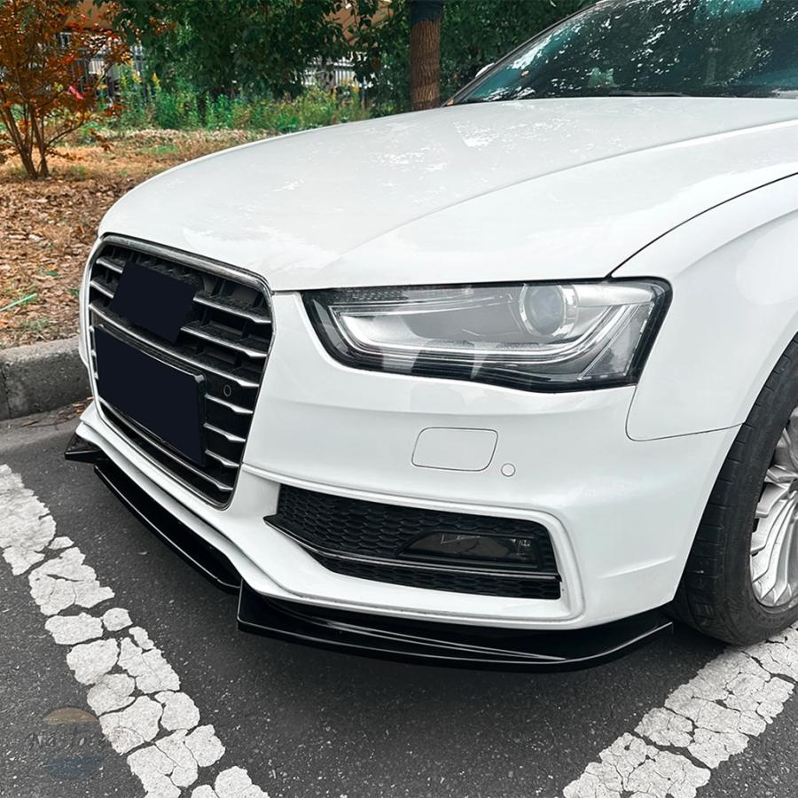 並行輸入品 フロントバンパースポイラーリップ アウディ A4 S4 B8.5 Sライン Sライン 2013-2016 カーボンルック/グロスブラック_6