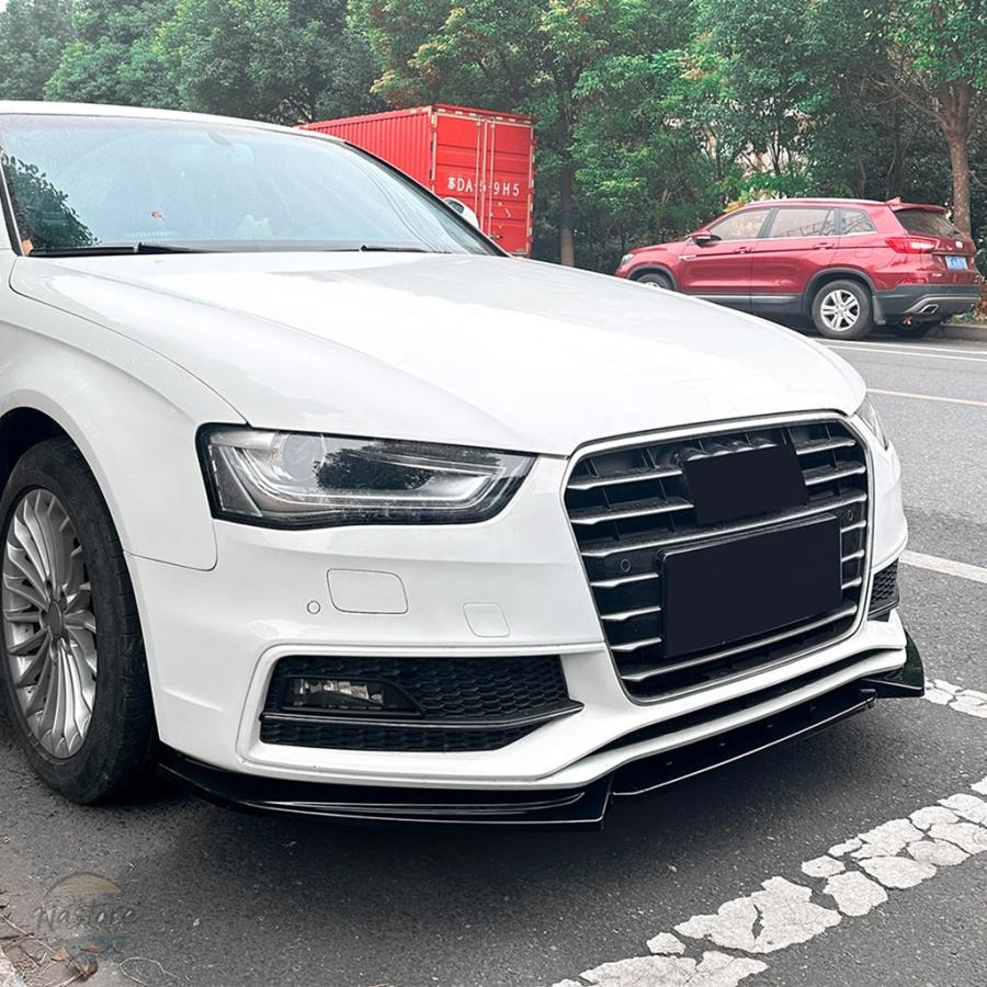 並行輸入品 フロントバンパースポイラーリップ アウディ A4 S4 B8.5 Sライン Sライン 2013-2016 カーボンルック/グロスブラック_7