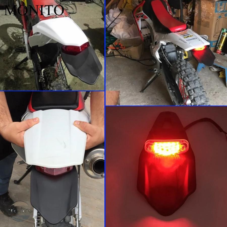 並行輸入品 klx250 カワサキ バイク フェンダー テールライト 汎 led カスタムパーツ 部品 アクセサリーの画像