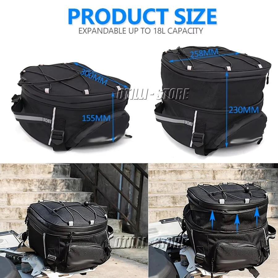 並行輸入品 BMW r1300gs バイク テールバッグ ブラック 防水 テール ツーリング ライダー カスタムパーツ 部品 アクセサリー_4