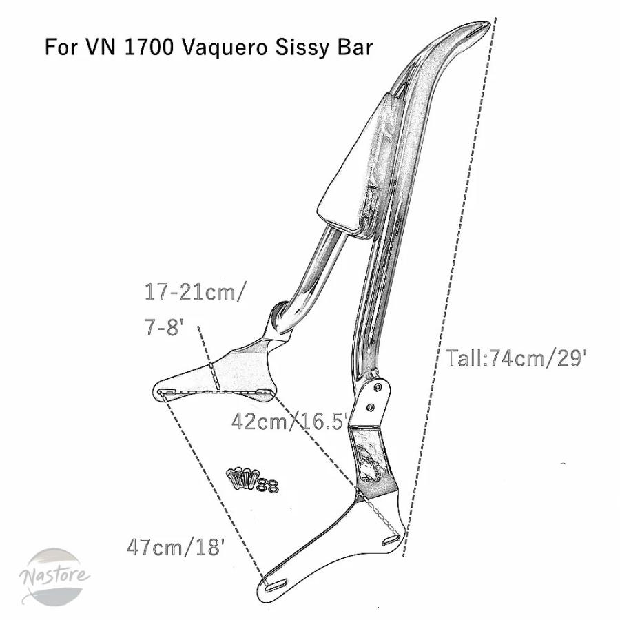 並行輸入品 vn1700 カワサキ バルカン vn 1700 バケーロ リアラゲッジラック カスタムパーツ 部品 アクセサリーの画像