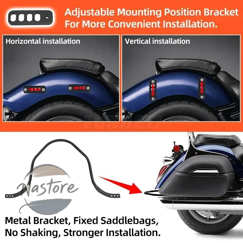 並行輸入品 ホンダ honda バイク キット クラシック バッグ サドルバッグ サイドラゲッジボックス 取り付け カワサキ ハーレー ディナ ツーリングの画像