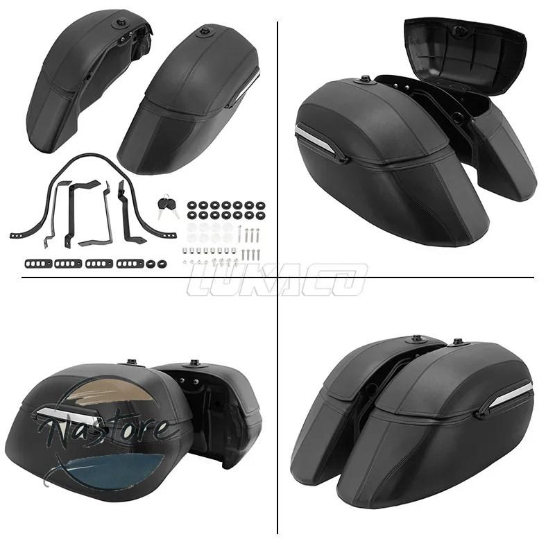 並行輸入品 ホンダ honda バイク キット クラシック バッグ サドルバッグ サイドラゲッジボックス 取り付け カワサキ ハーレー ディナ ツーリングの画像