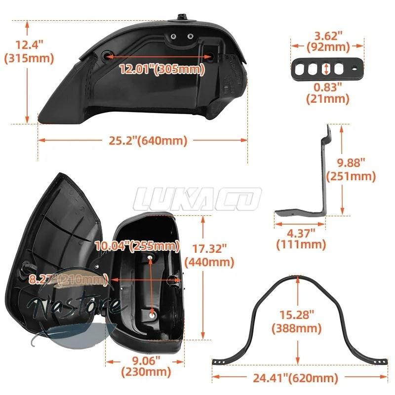 並行輸入品 ホンダ honda バイク キット クラシック バッグ サドルバッグ サイドラゲッジボックス 取り付け カワサキ ハーレー ディナ ツーリングの画像
